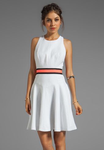 Milly Shimmer Linen Circle Dress in White - Lyst