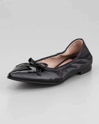 Miu Miu Pointed Bow Ballerina Flat - Lyst