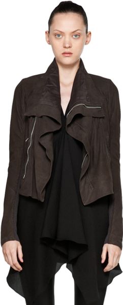 Rick Owens Classic Biker Jacket in Brown - Lyst