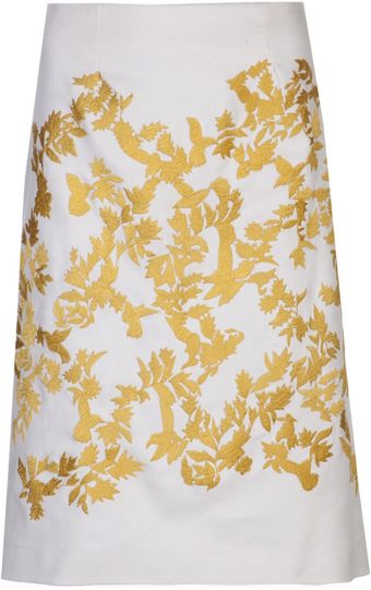 Thakoon Embroidered A-Line Skirt - Lyst