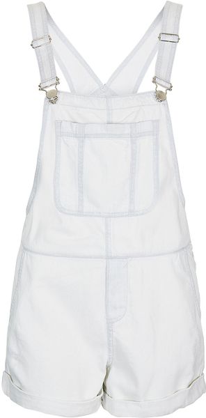 Topshop Petite Moto White Dungarees - Lyst