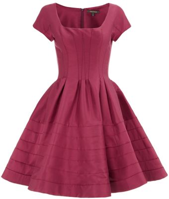 Zac Posen Orchid Silk Flared Dress - Lyst