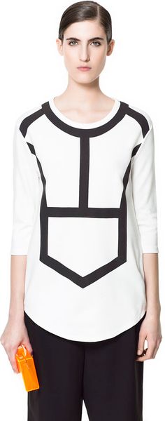 Zara Plush Tshirt - Lyst