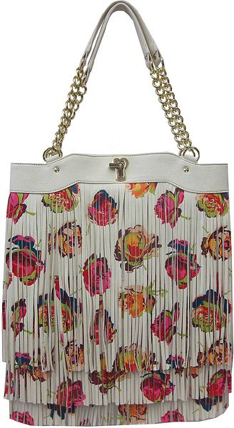 Betsey Johnson Fringy Floral Tote Bag - Lyst