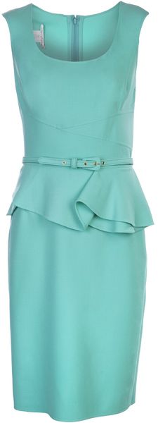 Oscar de la Renta Sleeveless Peplum Sheath Dress - Lyst
