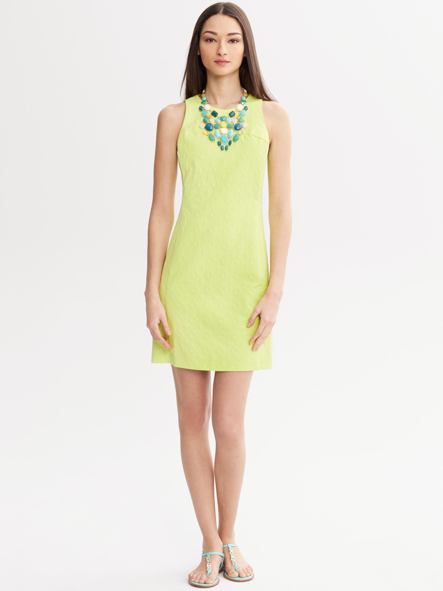 Banana Republic Milly Collection Sleeveless Jacquard Dress in Yellow
