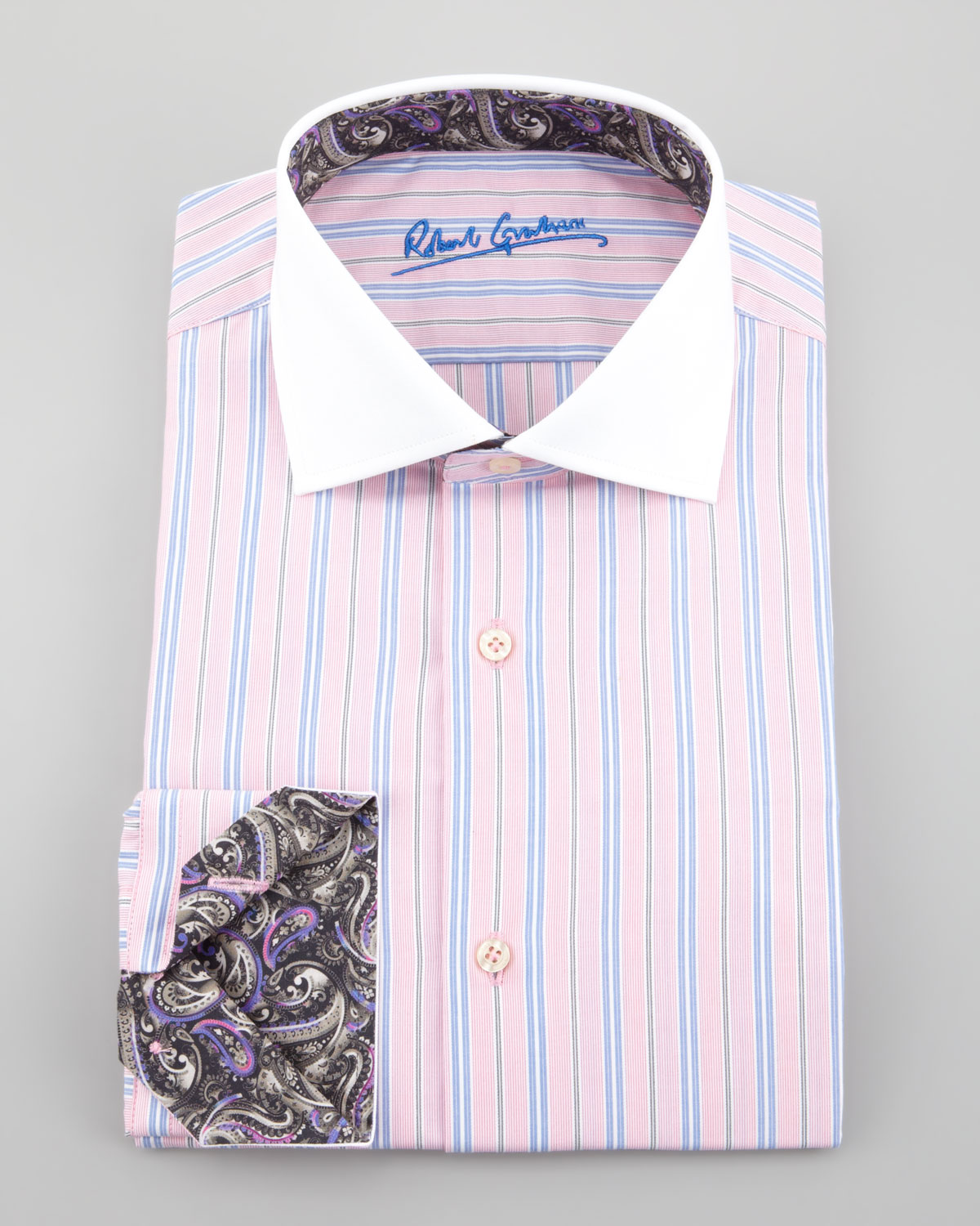 Robert Graham Coolidge Contrast Collar Dress Shirt in Pink for Men Lyst
