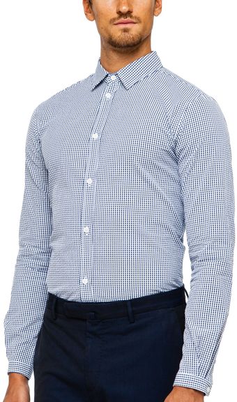 Carven Seersucker Shirt with Point Collar - Lyst