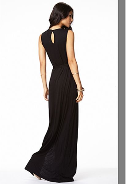 Forever 21 Cutout Jersey Knit Maxi Dress in Black