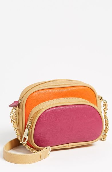 Steve Madden Mini Faux Leather Crossbody Bag in Pink (pink/ orange) | Lyst