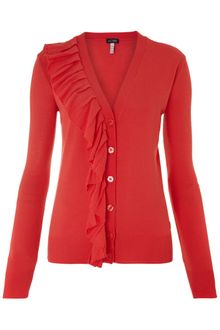 Armani Jeans Ruffle Knit Cardigan - Lyst