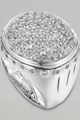 John Hardy Bamboo Silver White Sapphire Lava Dome Ring