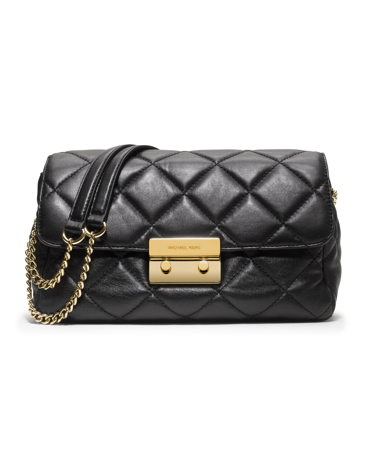 Michael Kors Large Sloan Quilted Shoulder Bag in Black | Lyst