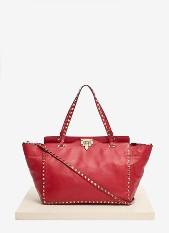 Valentino Rockstud Medium Leather Tote - Lyst