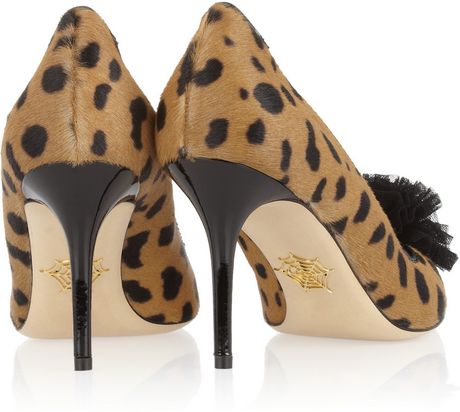 olympia leopard calf hair and leather trainer