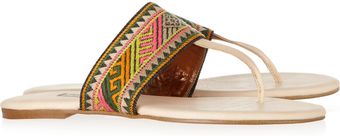 Twelfth Street by Cynthia Vincent Embroidered Leather Sandals - Lyst