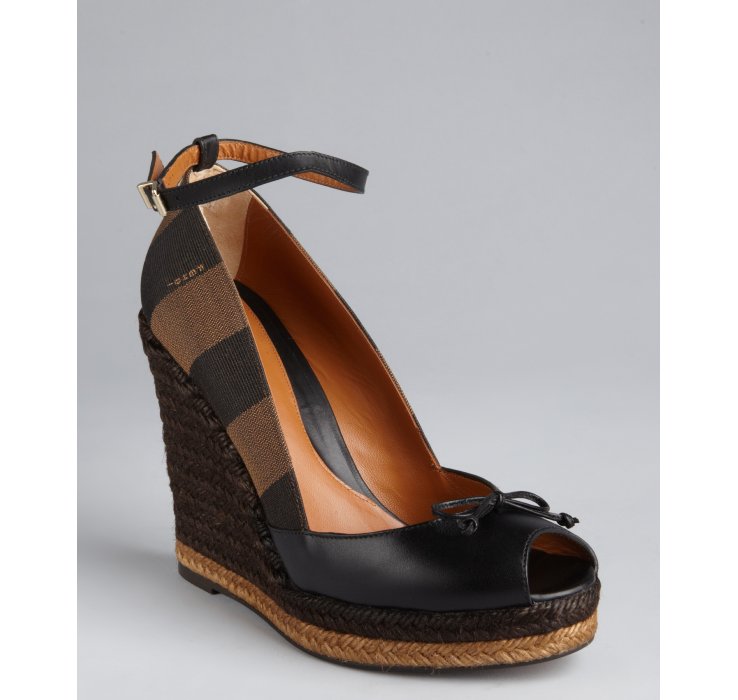 brown-black-and-brown-canvas-stripe-and-espadrille-ankle-strap-wedges ...