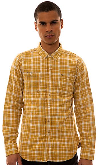 Obey The Driggs Buttondown in Bone Brown - Lyst