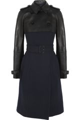 Burberry Prorsum Leather and Woolblend Coat
