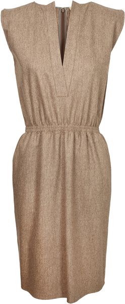 Balenciaga Virgin Wool Flannel Dress - Lyst
