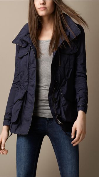 Burberry Brit Funnel Collar Parka - Lyst