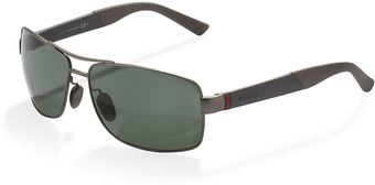Gucci Rectangular Metal Polarized Sunglasses - Lyst