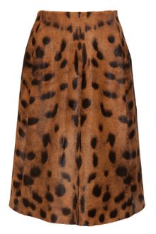 Rochas Hyena Spotted Calf Hair Skirt - Lyst