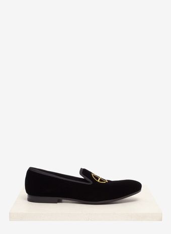 Alexander McQueen Embroidered Velvet Loafers - Lyst
