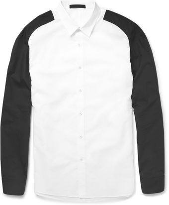 Alexander Wang Contrast Sleeve Cotton Shirt - Lyst
