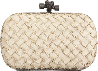 Bottega Veneta Intrecciato Fringeayers Snakeskin Knot Clutch - Lyst