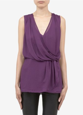 Elizabeth And James Lillian Draped Silk Tank Top - Lyst