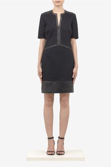 Helmut Lang Leather Detailed Dress - Lyst