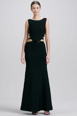 Hervé Léger Cut-outside Long Bandage Gown