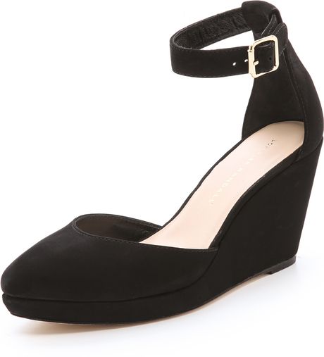 Loeffler Randall Jules Low Wedge Pumps in Black | Lyst