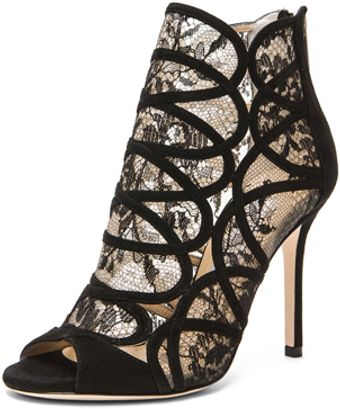 Jimmy Choo Fauna Lace Bootie in Black - Lyst
