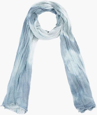 John Varvatos Grey and White Tie_dyed Twisted Cotton Scarf - Lyst