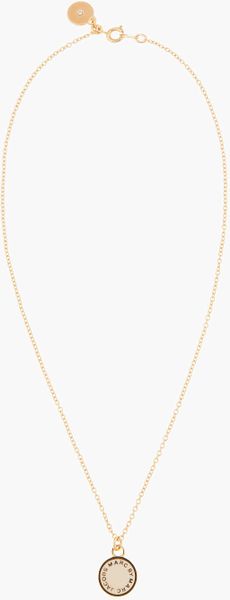 Marc By Marc Jacobs Gold Enamel Disc Pendant - Lyst