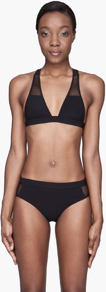 T By Alexander Wang Mesh Combo Racer Back Swim Top - Lyst