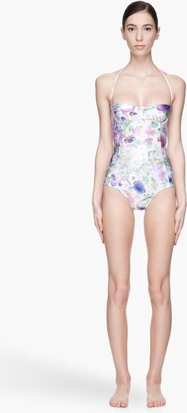 purple flower swimsuit