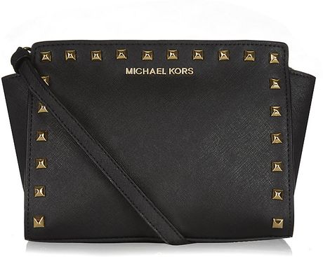 michael kors studded messenger bag