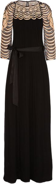 Temperley London Silk Georgette and Embroidered Tulle Gown - Lyst