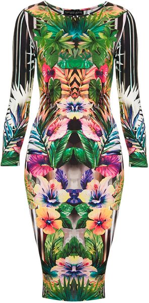 Topshop Petite Botanical Floral Dress - Lyst