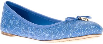 Tory Burch Logo Ballerina - Lyst