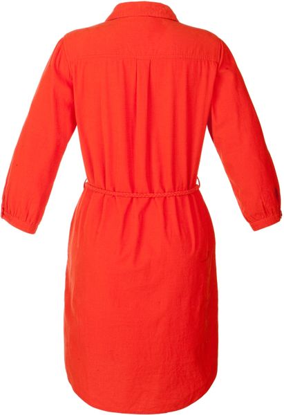 John Lewis Corduroy Shirt Dress in Red (orange) John Lewis Corduroy Shirt Dress in Red (orange)