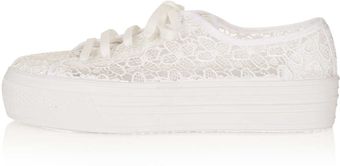 Topshop Tang Lace Flatforms - Lyst