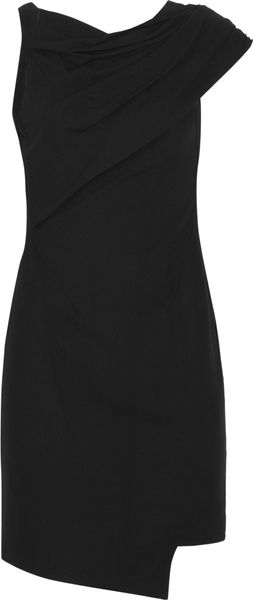 Helmut Lang Draped Suede Trimmed Dress - Lyst