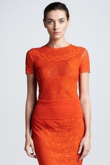Jean Paul Gaultier Short Sleeve Lace Tee - Lyst