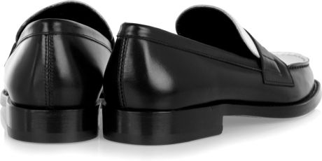 Saint Laurent Two-Tone Leather Penny Loafers in White (black) | Lyst