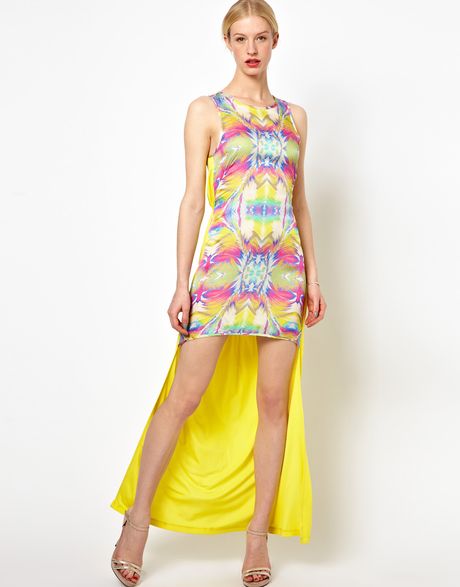 Sophia Kokosalaki Kore By Prism Print Dress in Yellow (prismnitrix) - Lyst