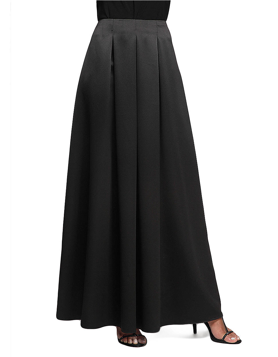 Black Satin Long Skirt 12